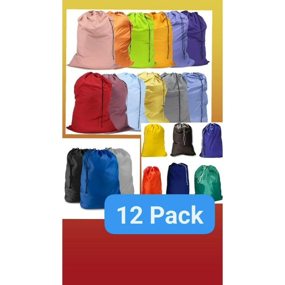 Extra Large Laundry Bag Travel with Drawstring Closure Secure Fit 12 pack